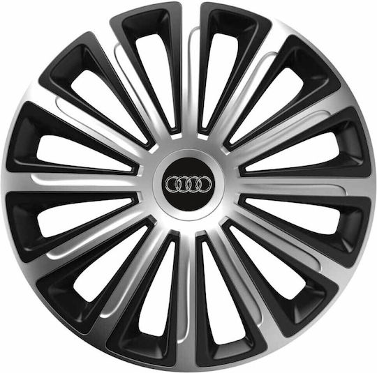 Versaco Auto Radkappen Set Trend mit Marke Auto 4Stück 14" Silber