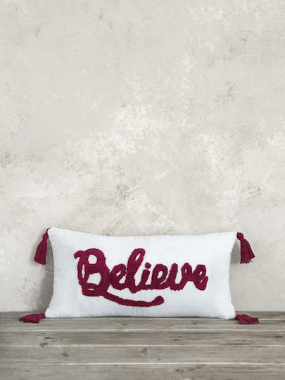 Nima Възглавница за Диван Believe От 100% Памук Бяла 30x60см