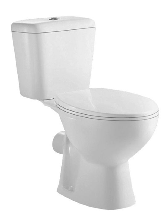 Visam Stehende Toilette mit Spülung mit Deckel Sanftes Schließen Weiße Visam Stehende Toilette mit Spülung mit Deckel Sanftes Schließen Weiße