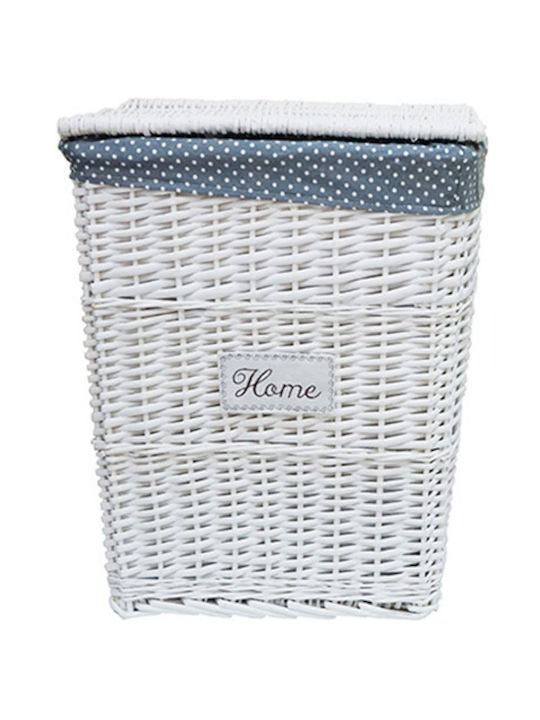 Bamboo Laundry Basket with Lid 45x33x58cm White