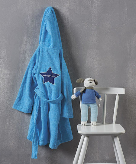 Kentia Παιδικό Μπουρνούζι Maw Make-a-wish Blau mit Kapuze