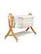 BabyGo Baby Cradle with Mattress Side Opening and Wheels White
