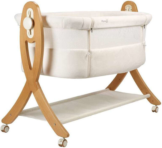 BabyGo Люлка с Матрак Странично Отваряне и Бели Колела