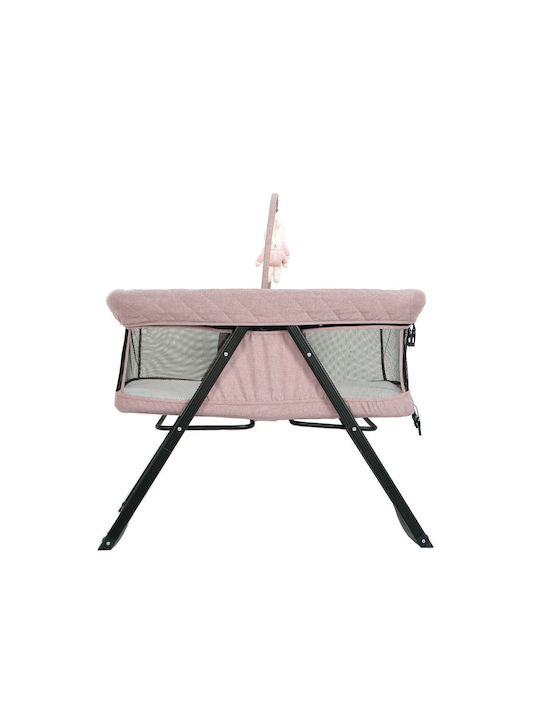 Just Baby Cradle with Mattress and Wheels Pink