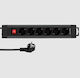 REV Power Strip 6 Positions with Switch and Cable 2.4m