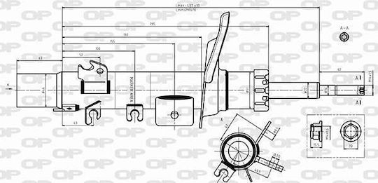 Open Parts Сет амортисьори 1бр за Peugeot 207