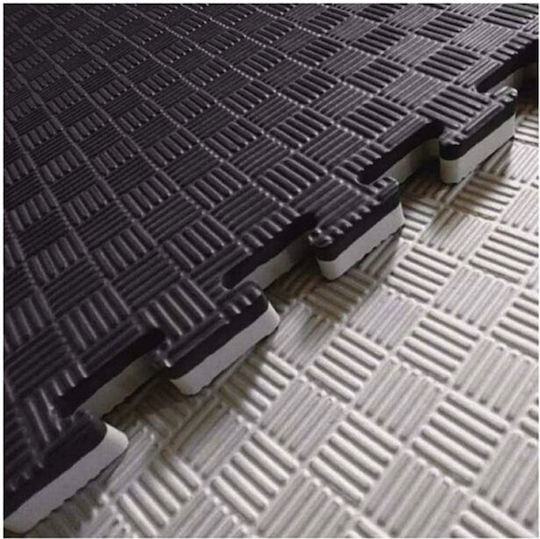 Viking Double Sided EVA Gym Floor Puzzle Mat Black 100x100x3cm