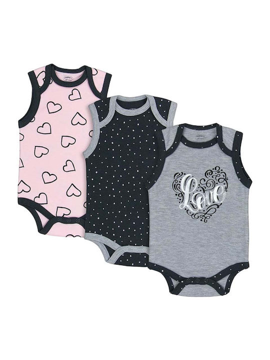 Mother Baby Fără mâneci cu Căciuliță Multicolor 3buc