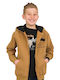 Kids Sweatshirt Cardigan with Hood Tabac Brown