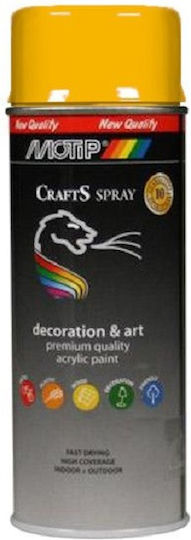 Motip Dupli Σπρέι Βαφής Crafts Ακρυλικό Υψηλής Θερμοκρασίας με Γυαλιστερό Εφέ Κίτρινο 400ml