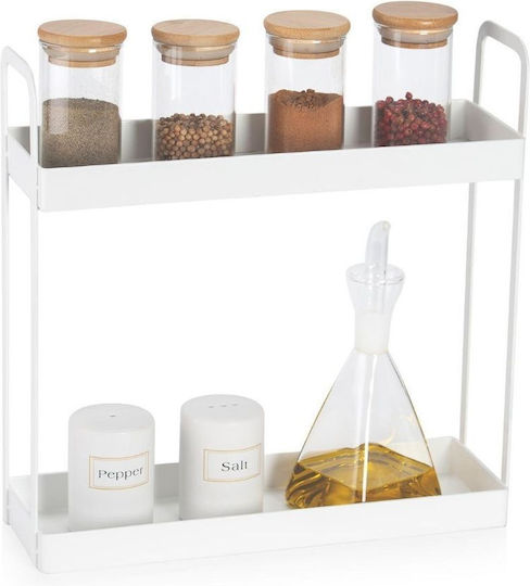 Andrea House Metallic Tabletop Spice Rack with Stand Blue