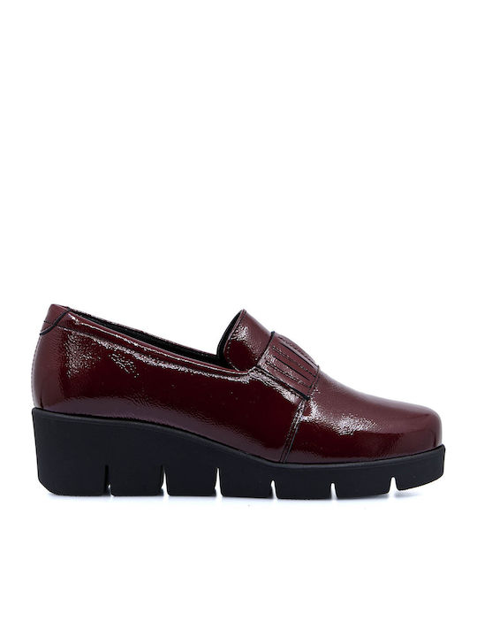 Softies Δερμάτινα Γυναικεία Loafers σε Μπορντό ...