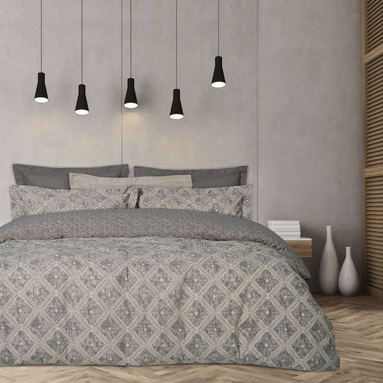 Das Home Duvet Cover Set Queen with 2 Pillowcases 220x240 Casual 5413 Nude - Grey