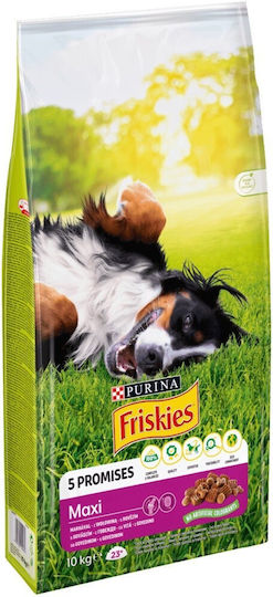 Purina Friskies 10kg Dry Food Gluten-Free for Adult Large Breed Dogs with Meat, Beef, Tuna, Calf and Vegetables