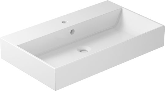 Galassia Aufgesetztes Waschbecken Porzellan 80x48x13cm White Galassia Aufgesetztes Waschbecken Porzellan 80x48x13cm White