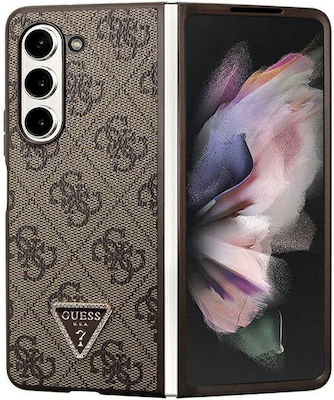 Guess 4g Plastic / Leather / Synthetic Leather Back Cover Brown (Galaxy Z Fold5)