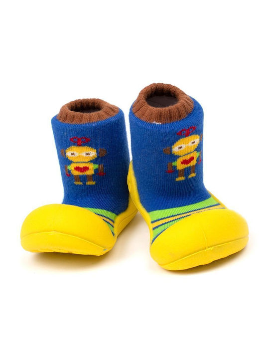 Attipas Kids' Long Slipper Socks Yellow