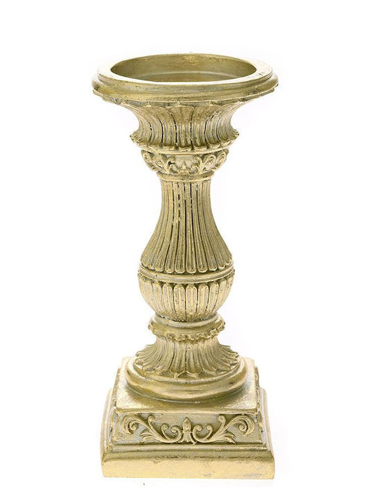 Iliadis Candle Holder Polyresin in Gold Color 9x9x20cm 1pcs