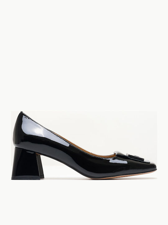 Troll Heels in Patent Leather with Strap Black