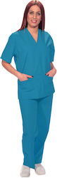 The Uniform Company Turquoise Pants & Blouse Set The Uniform Company Turquoise Pants & Blouse Set
