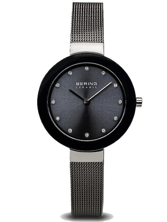 Bering Time Damen Γυναικείο Ρολόι 29mm Μπαταρίας με Γκρι Κεραμικό Μπρασελέ