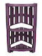 An der Wand montiert Badezimmerregal Bamboo mit 3 Regalböden 21.5x21.5x55cm Lila