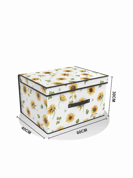 Tpster Fabric Storage Box with Lid Yellow 60x40x30cm