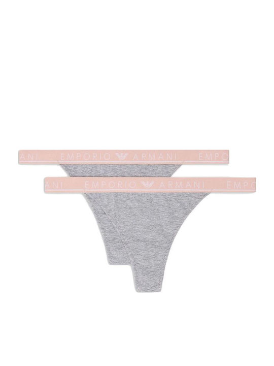 Βαμβακερά Γυναικεία String 2Pack Γκρι