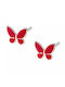 Oxzen Silver Studs Kids Earrings Butterflies