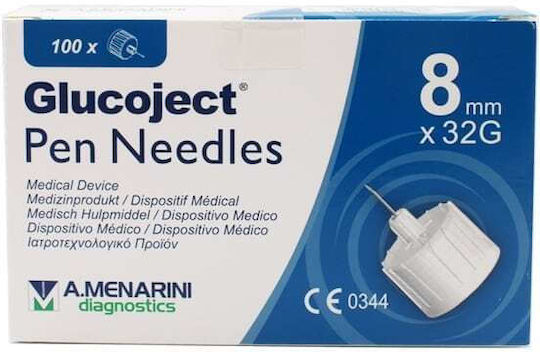 Menarini Glucoject Pen Βελόνες Ινσουλίνης 32G 100τμχ