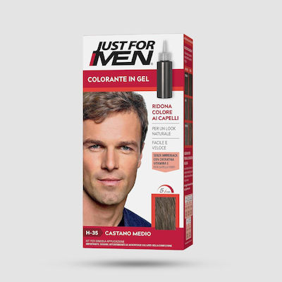 Just For Men Βαφή Μαλλιών για Άνδρες H-35 Μεσαίο Καστανό 30ml