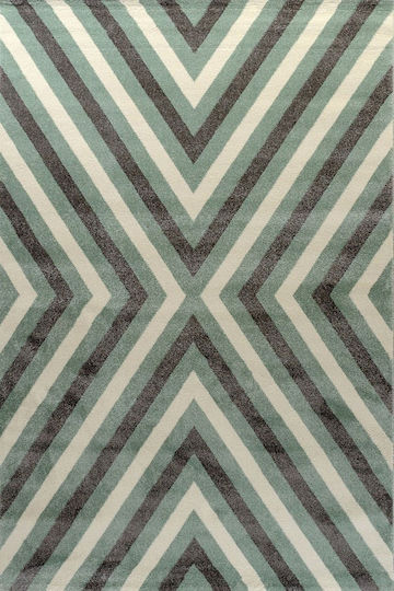 Tzikas Carpets Fantastic 63860-040 Teppich Rechteckig Synthetisch,Polyester/Cotton/Leather Grey-Mint