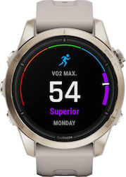 Garmin epix Pro Sapphire Edition Αδιάβροχο Smartwatch με Παλμογράφο (Soft Gold with Light Sand)