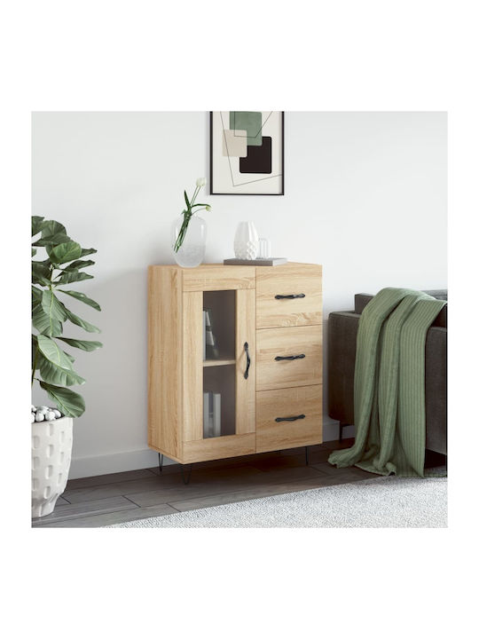 Sideboard Wooden with Drawers Sonoma Oak 69.5x34x90cm