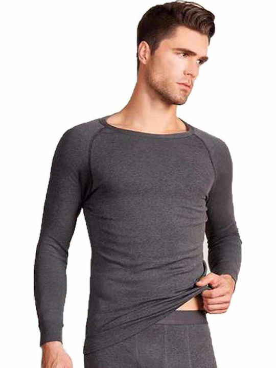 Berrak Bluza termică pentru bărbați cu mâneci lungi Gri