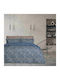 Das Home Bettwäsche-Set Doppel mit Gummiband 150x200+35cm. Casual 5406 Blue 4Stück