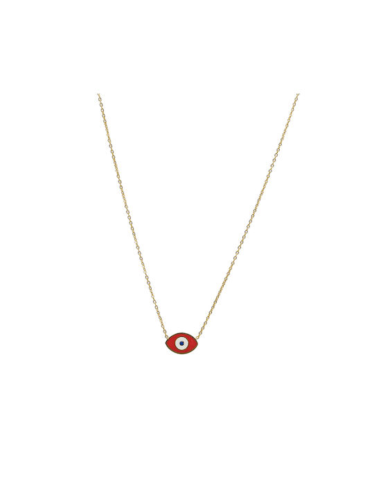 Necklace Eye from Gold Plated Steel