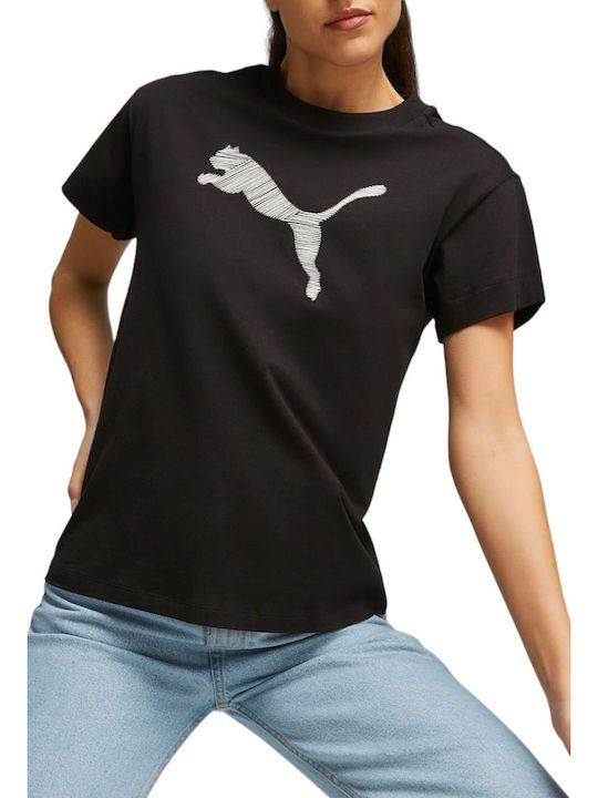 Puma Her Women's Athletic Blouse Short Sleeve Black