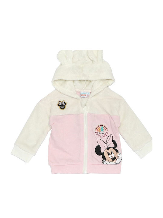 Παιδική Ζακέτα Φούτερ με Κουκούλα Ροζ Minnie Mouse