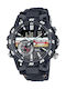 Casio Мъжки часовник 48мм на батерия с черна кожена каишка