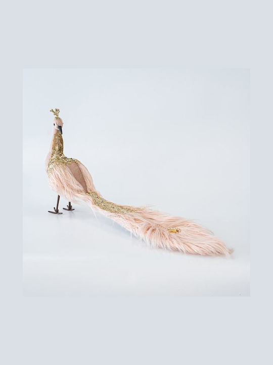 Eurolamp Christmas Fabric Figure Peacock Pink Height 60cm