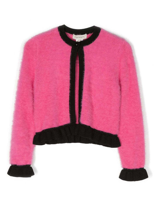 Twinset Cardigan with Zipper Fuchsia