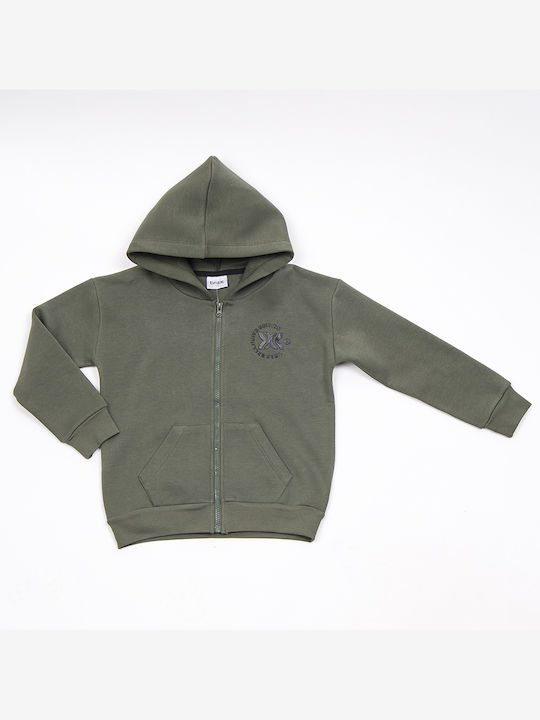 Trax Kinderstrickjacke mit Kapuze Khaki