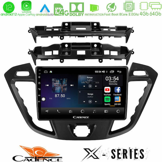 Cadence Ηχοσύστημα Αυτοκινήτου για Ford Transit Custom / Tourneo Custom / Tourneo / Transit 2022-2023 (Bluetooth/USB/WiFi/GPS/Apple-Carplay/Android-Auto) με Οθόνη Αφής 9"