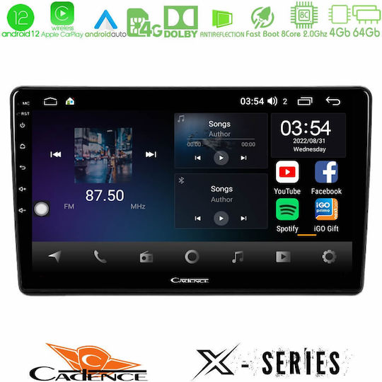 Cadence Sistem Audio Auto pentru Peugeot Partener / Partener Tepee Citroen Berlingo 2008-2018 (Bluetooth/USB/WiFi/GPS/Apple-Carplay/Android-Auto) cu Ecran Tactil 9"