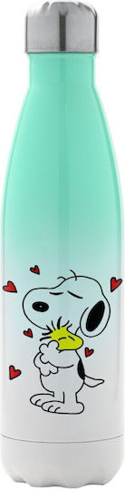 Koupakoupa Snoopy Love Ανακυκλώσιμο Μπουκάλι Θερμός Ανοξείδωτο BPA Free 500ml Πράσινο