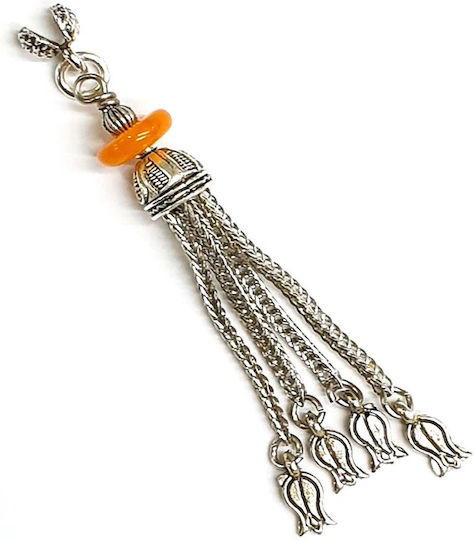 Roloi Komboloi Worry Beads with Tassel Silver 7cm