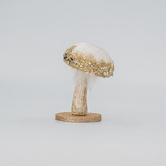 Eurolamp Weihnachtliche Stoff Figur Pilz Weiß Länge 7cm