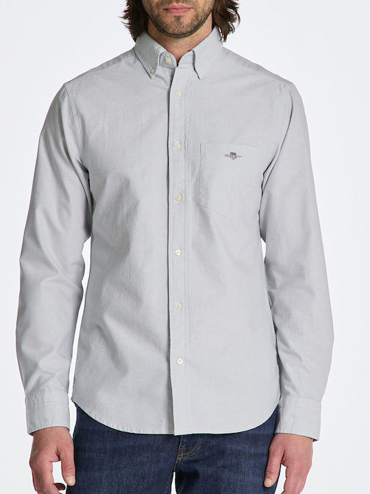 Gant Long-sleeved Cotton Shirt Gray