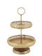 Zaros Metallic Dessert Tower Stand with 2 Tiers Gold 33x33x50.5cm